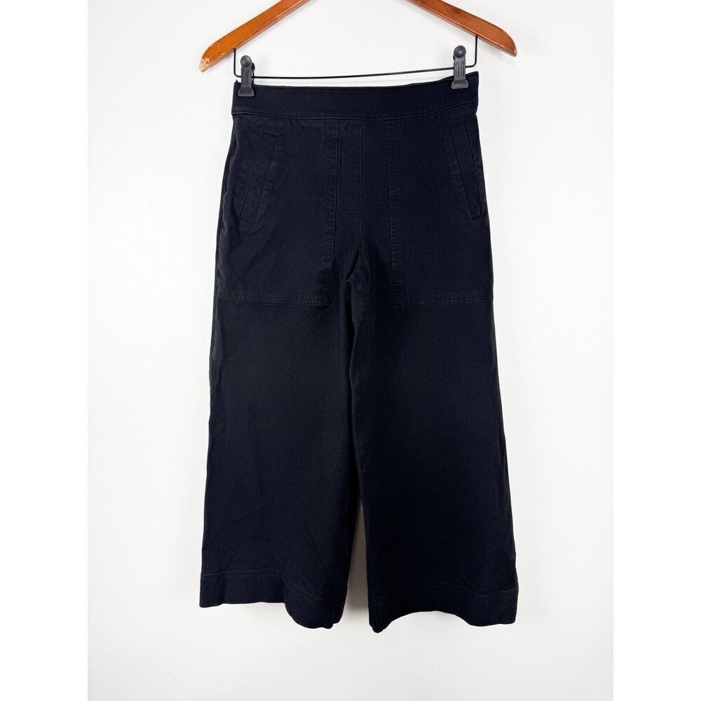 Spanx On The Go Cropped Wide Leg Pants Women’s S Black High Rise Stretch Capri